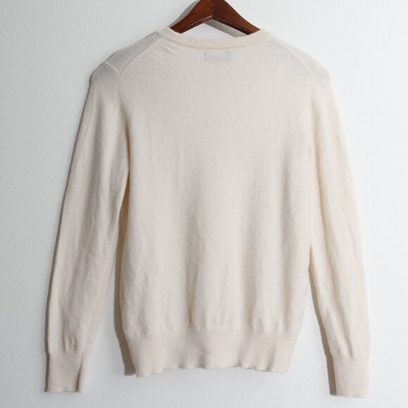 Quince 100% Mongolian Cashmere Crewneck Sweater Ivory Long Sleeve Size Small - Picture 12 of 13
